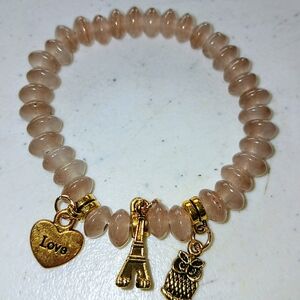 Gold and Cream Charm Bracelet